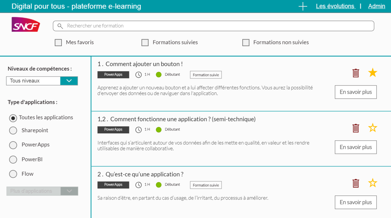 Screenshot of E-Learning platform