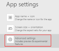Add settings Advanced Settings