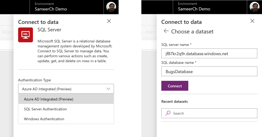 Connecting to SQL Server with Azure AD auth from PowerApps