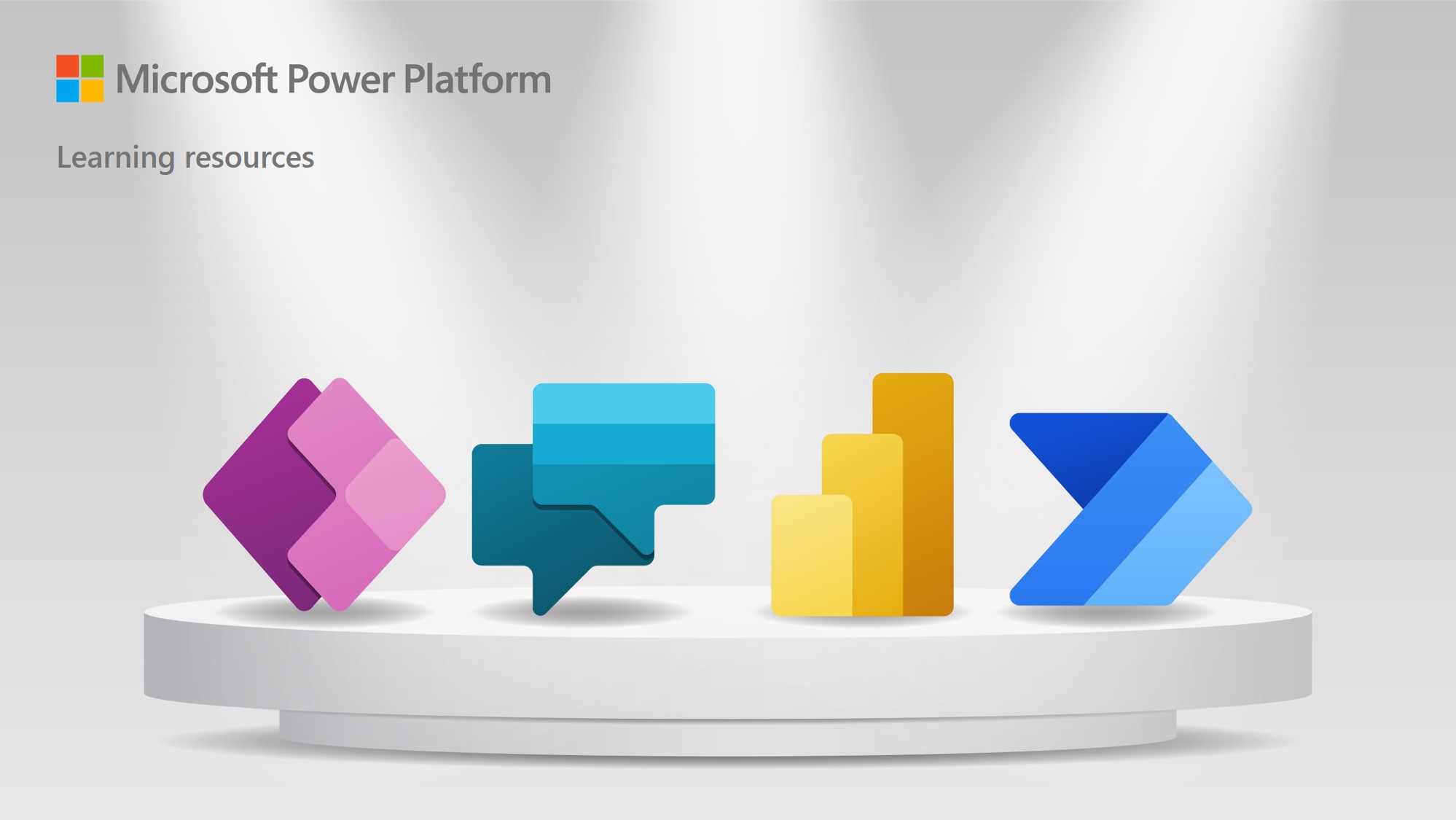 Graphic with Power Platform icons