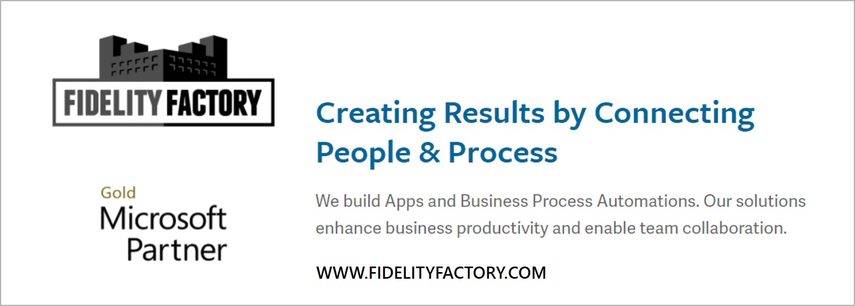 Fidelity Factory banner image - fidelityfactory.com