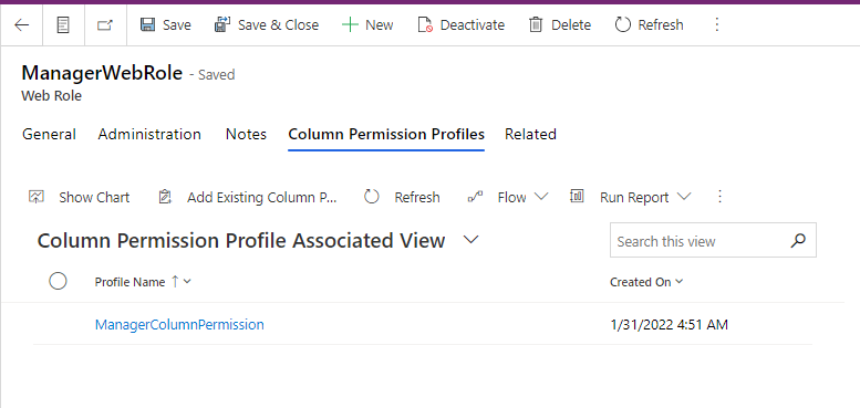 Column Permission Profiles