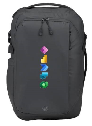 Microsoft Power Platform branded eleven Numinous 15-inch Computer Travel Backpack