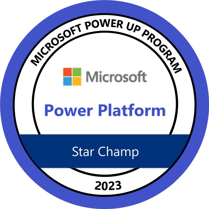 Power Up Star Champ Badge