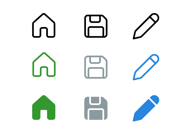Fluent icons in different color
